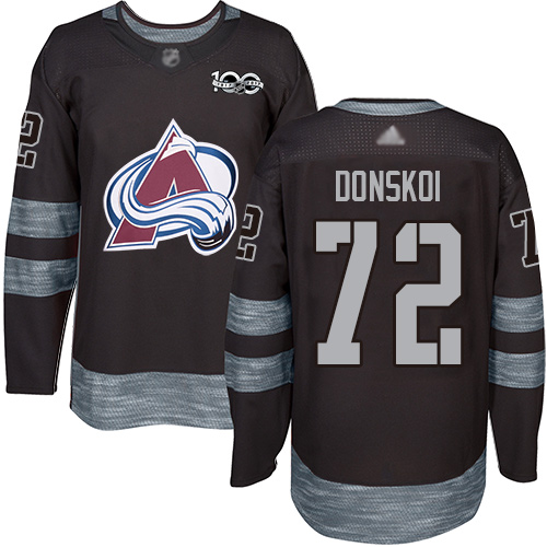 Adidas Colorado Avalanche Men 72 Joonas Donskoi Black 1917-2017 100th Anniversary Stitched NHL Jersey